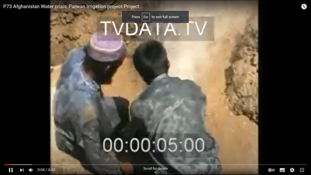 Betacam tape P73 featuring Afghanistan water crisis, Parwan Irrigation project Project, filming in Central Asia