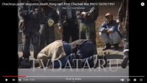 Chechnya public execution, death, firing men First Chechen War BN23 18/09/1997