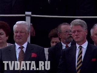 Bill Clinton in Moscow, with Boris Yeltsin